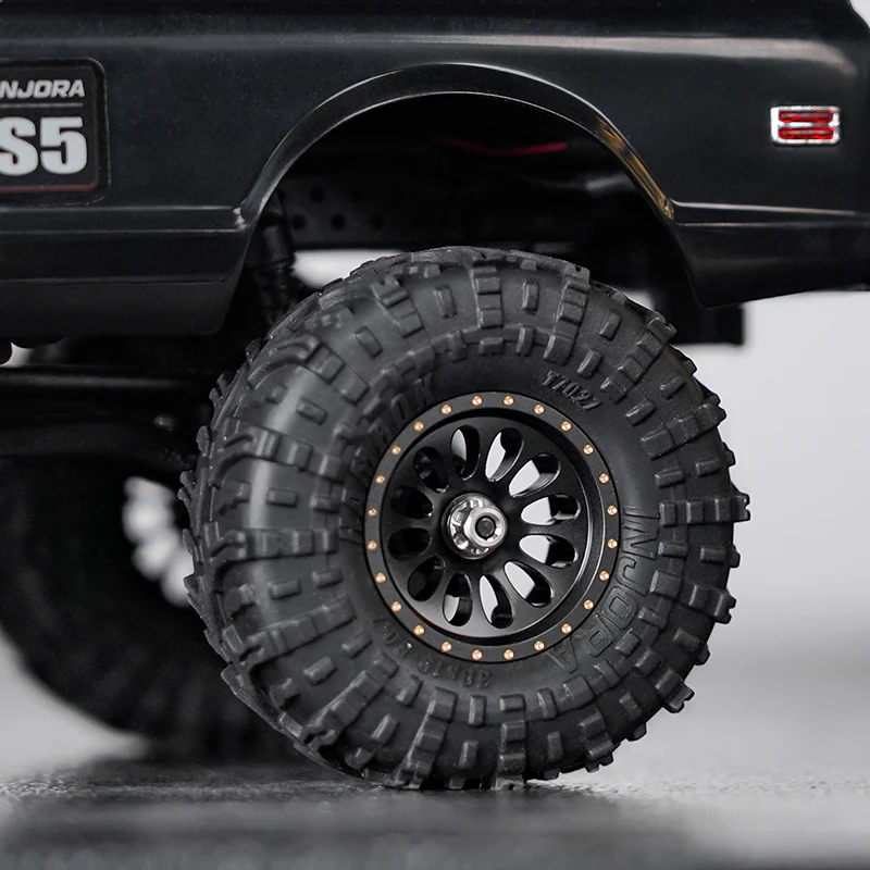 W7005BB-19 INJORA 0.7" D19 Ripple Black Brass Wheels for 1/30 SCX30