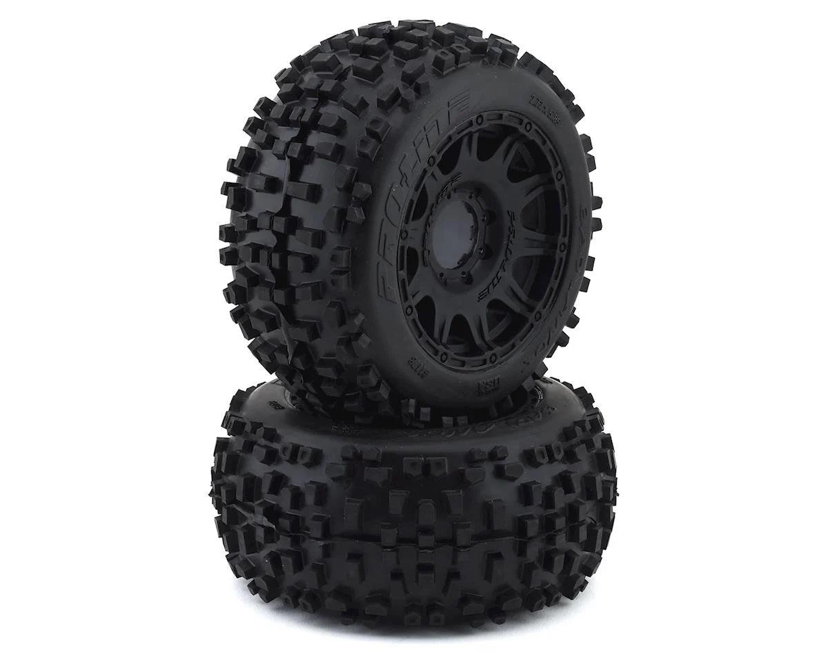 PRO117810 Badlands F/R 3.8" MT Tires Mounted 17mm Black Raid (2)
