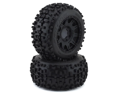 PRO117810 Badlands F/R 3.8" MT Tires Mounted 17mm Black Raid (2)