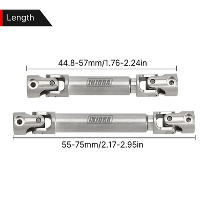 SCX24-151SR INJORA Stainless Steel Drive Shafts with D Shaped Hole for SCX24 C10 JLU Bronco Base Camp 4Runner