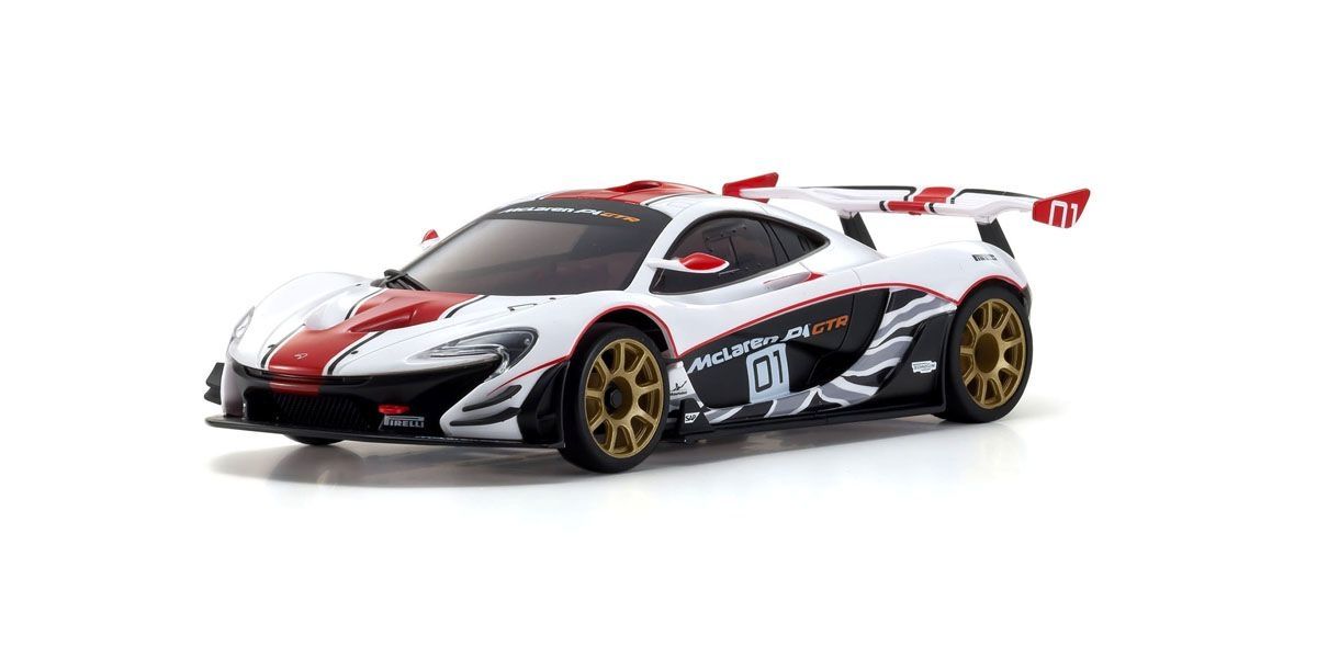 KYO32324WR 1/28 Mini-Z McLaren P1 GTR RWD On-Road Touring Car RTR, White/Red