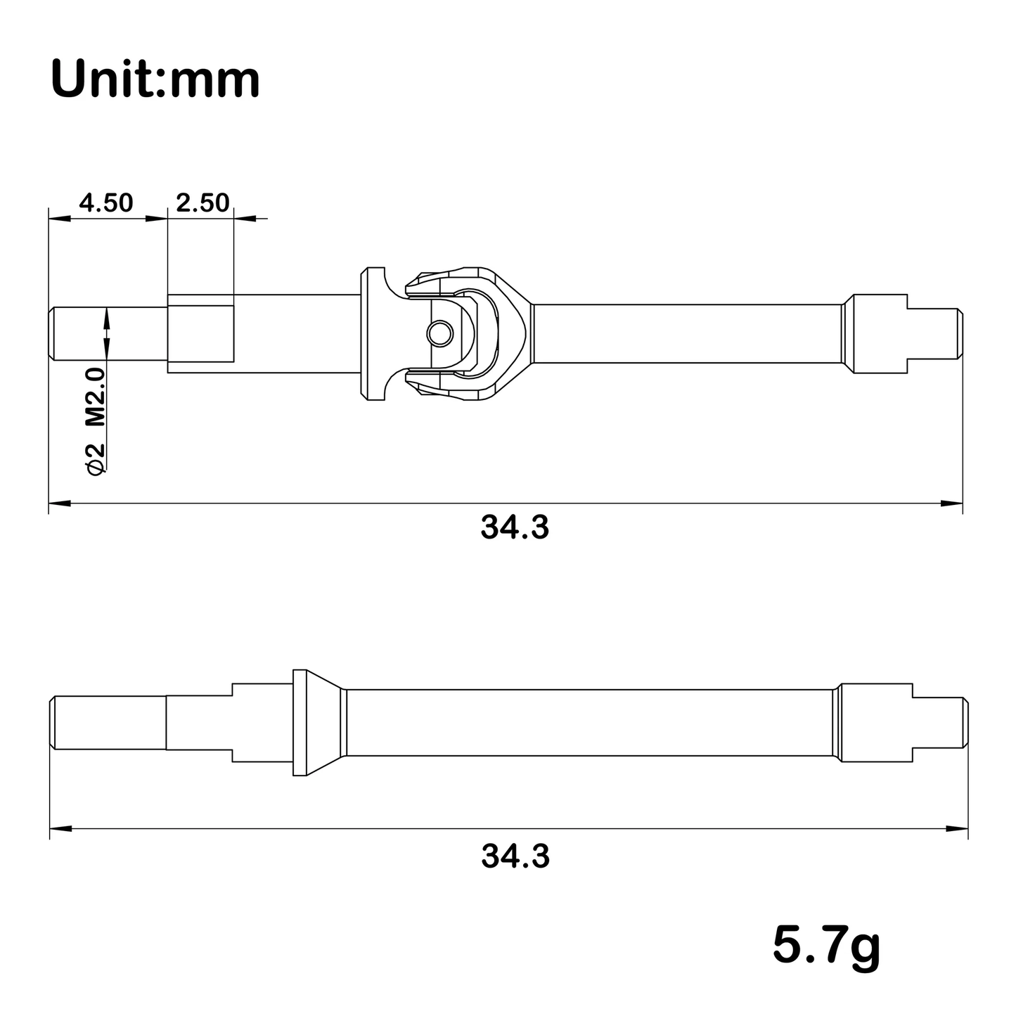 MEUS Racing SCX30 Steel CVD Shaft Axle Shafts