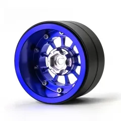 X002YEVAZ5 Treal Aluminium 2.2 Beadlock Wheels Rims(2)pcs Fit RC Crawler Mud Truck 2.2 Tires for Ryft Wraith RR10 -Type A-Blue