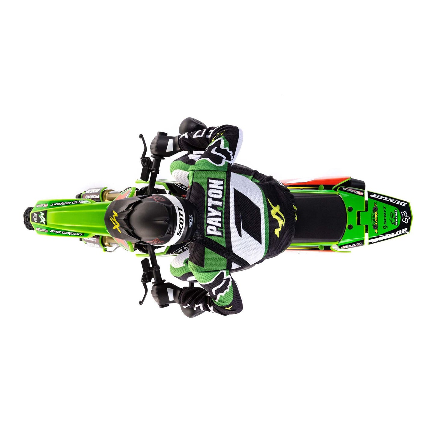 LOS06002 1/4 Promoto-MX Motorcycle RTR with Battery and Charger, Pro Circuit-GREEN