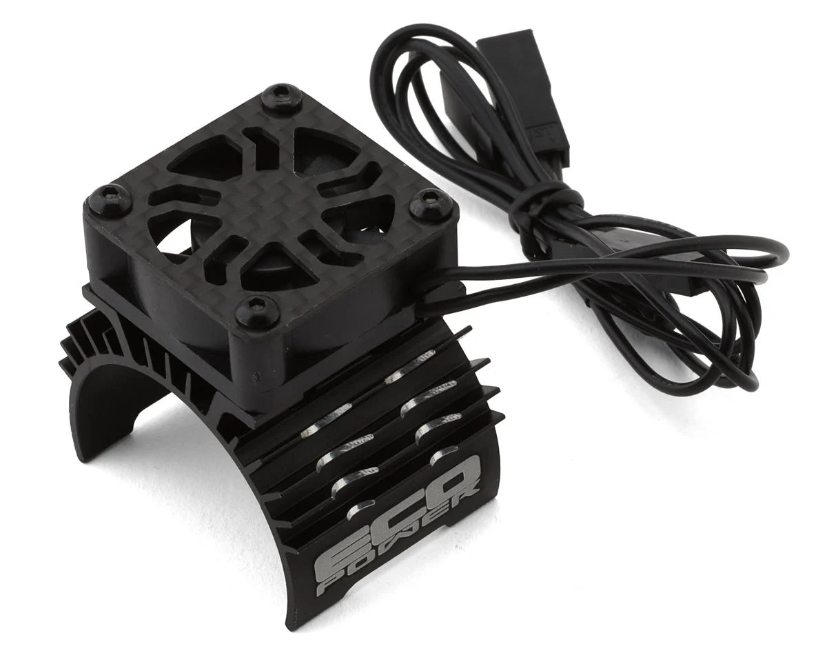 ECP-7002 EcoPower 540-550 Motor Aluminum Heat Sink (Black) w/25mm Cooling Fan