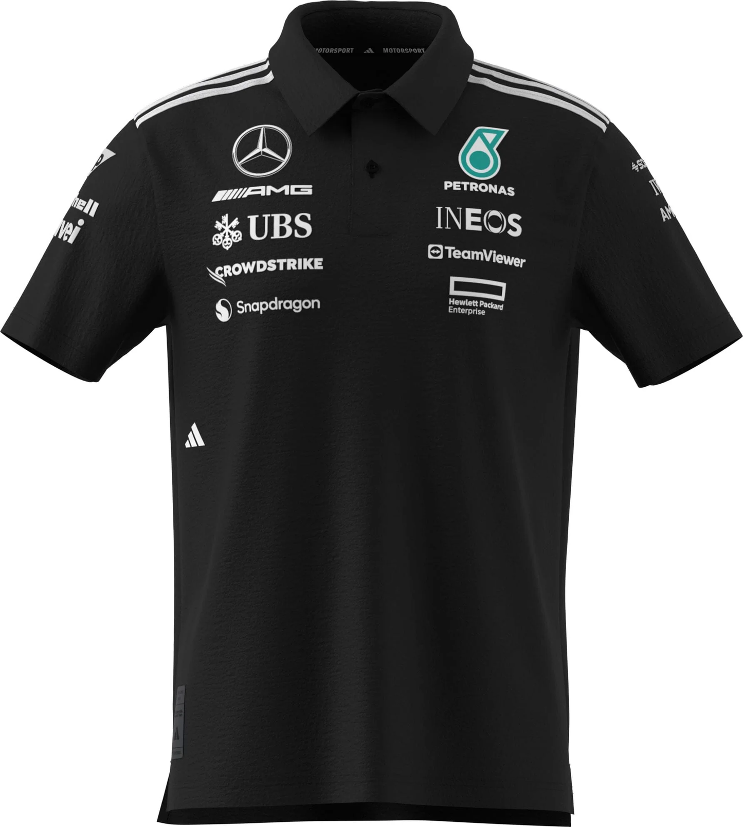 JW5391 Mercedes AMG Petronas Formula 1 2025 Men's Team Polo Shirt - Black -