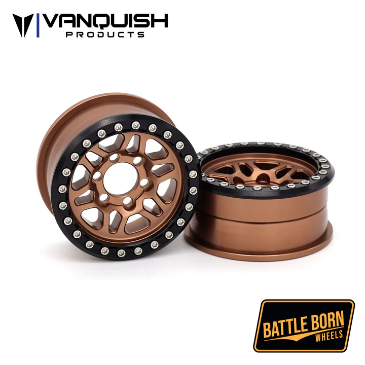 VPS08196 Vanquish Products Battle Born Kilo 1.9" Beadlock Crawler Wheels (Bronze) (2)