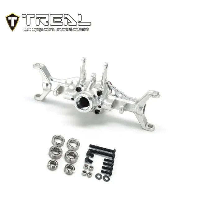 X003QX7DWH TREAL Aluminum 7075 Front Axle Housing, w Caster Blocks (C-Hubs) for 1/18 TRX4M Defender Bronco-Silver