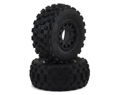 PRO1015610 Badlands MX SC Tires w/Raid Wheels (Black) (2) (Electric Front) (M2) w/12mm Hex