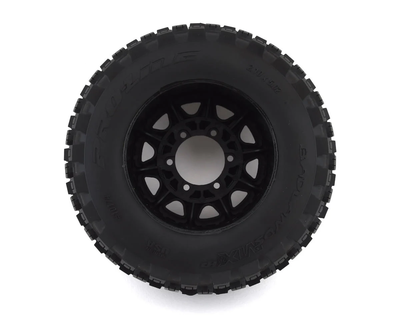 PRO1017410 Badlands MX28 Belted 2.8" Pre-Mounted Truck Tires (2) (Black) (M2) w/Raid 6x30 Removable Hex Wheels