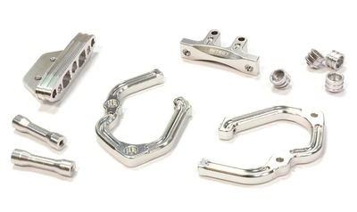 INTC25812SILVER Billet Machined Rear Bumper Set 1/10 4X4