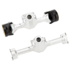 MEUS Racing SCX30 Axle Housing with Diff Covers and Steering Knuckles (Silver)