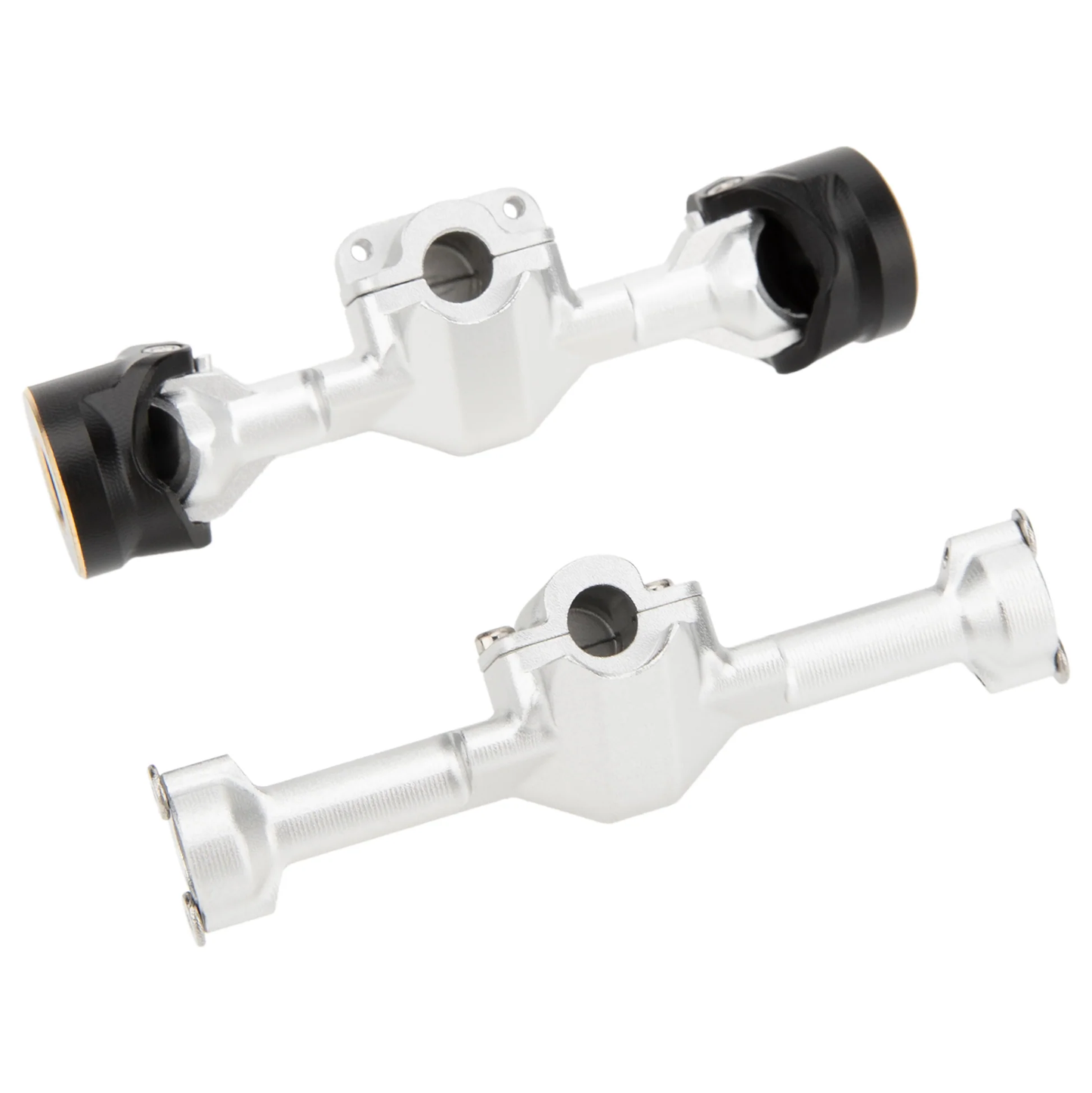 MEUS Racing SCX30 Axle Housing with Diff Covers and Steering Knuckles (Silver)