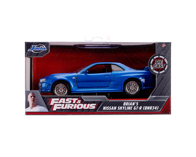 Jada 1:32 F&F Brian's Nissan 2002 Skyline GT-R R34 BL