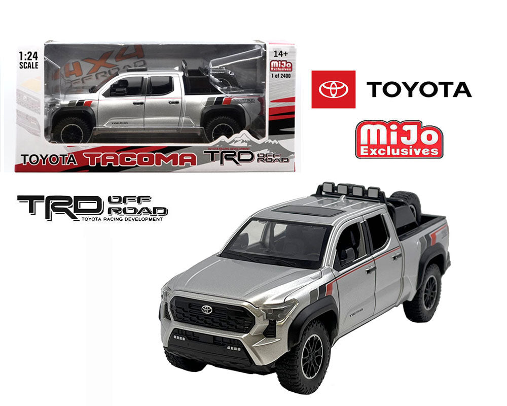 MiJo Exclusives MJH08778-MJS02 1:24 2024 Toyota Tacoma TRD Off-Road Custom Limited 2,400 Pcs – Silver with Stripes