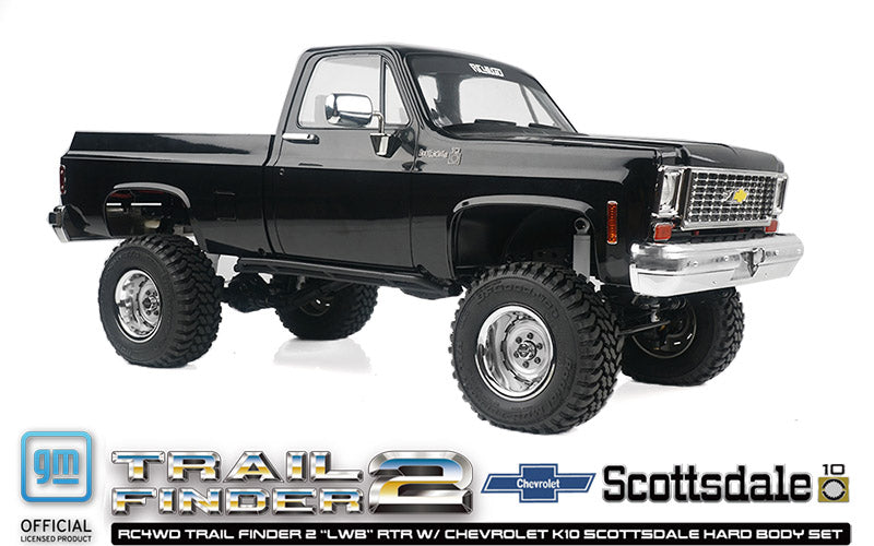 Z-RTR0067 RC4WD Trail Finder 2 "LWB" RTR W/ Chevrolet K10 Scottsdale Hard Body Set (Black)