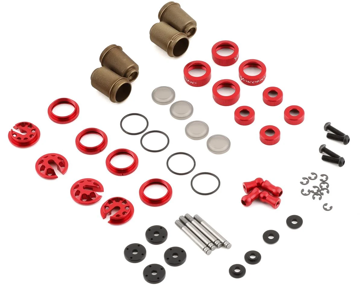 YOKY2-SBBSRA Aluminum SLF Big Bore Kashima Coated Drift Shocks Set (Red)