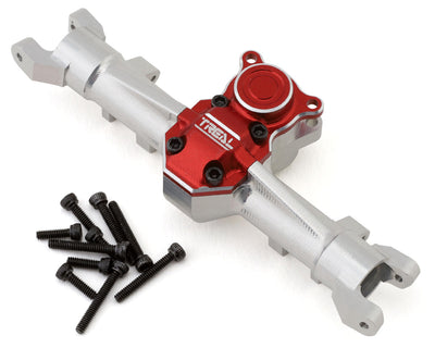 TLHTSCX24-03 Treal SCX24 Front Axle Housings Aluminum 7075 Diff Housing for Axial SCX24 Deadbolt C10 Jeep Betty Gladiator-Silver/Red