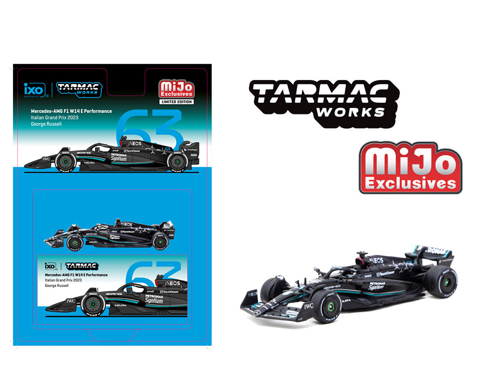 Tarmac Works T64G-F064-GR2 1:64 Mercedes-AMG F1 W14 E Performance Italian Grand Prix 2023 George Russell- Mijo Exclusives – Global64