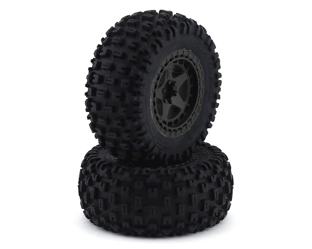 ARA550087 Dboots 'Fortress SC' Tire Set Glued Gun Metal (2) w/14mm Hex