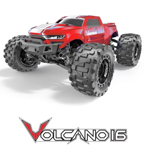 RER13648 Redcat Volcano-16 1/16 Scale Brushed Monster Truck-Red