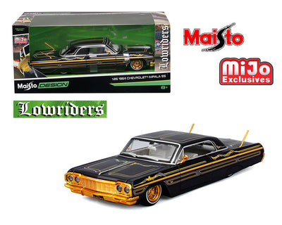 Maisto 32547-BK 1:26 Mijo Exclusives 1964 Chevrolet Impala SS Lowriders – Black Gold – Design Lowriders – Limited Edition