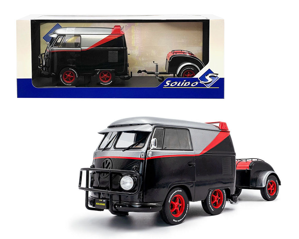 Solido S1810903 1:18 Cool Kombi Sport with Trailer – Grey/Black/Red