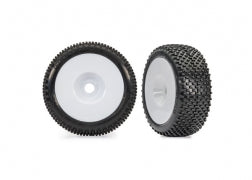 9074-WHT  3.0" White Dished Wheels w/ Response Pro Tires (2)