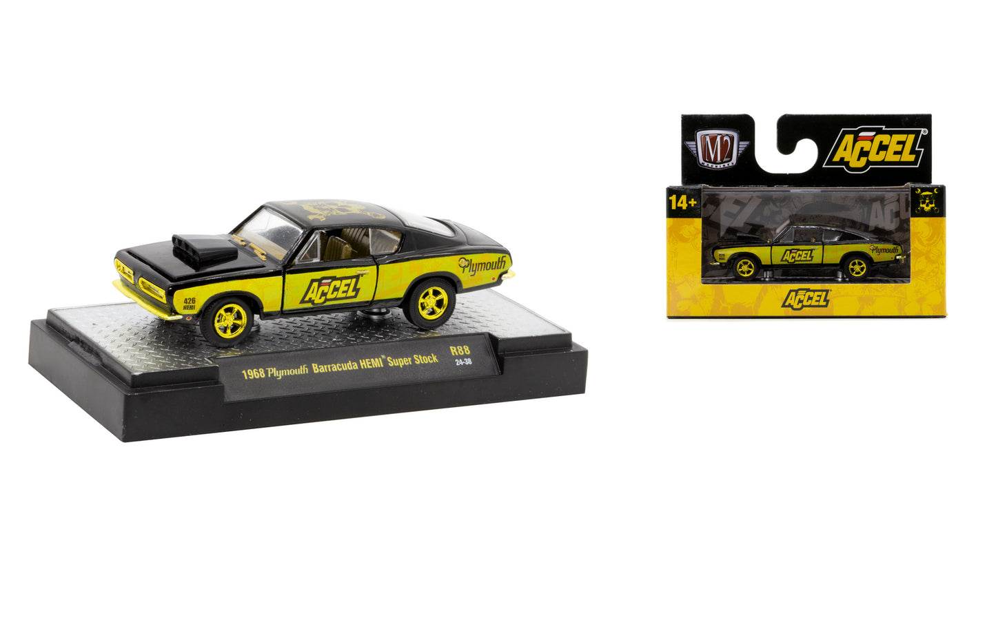 M2Machines 32500-88 1:64th Scale 1968 Plymouth Barracuda Hemi Super Stock - CHASE!