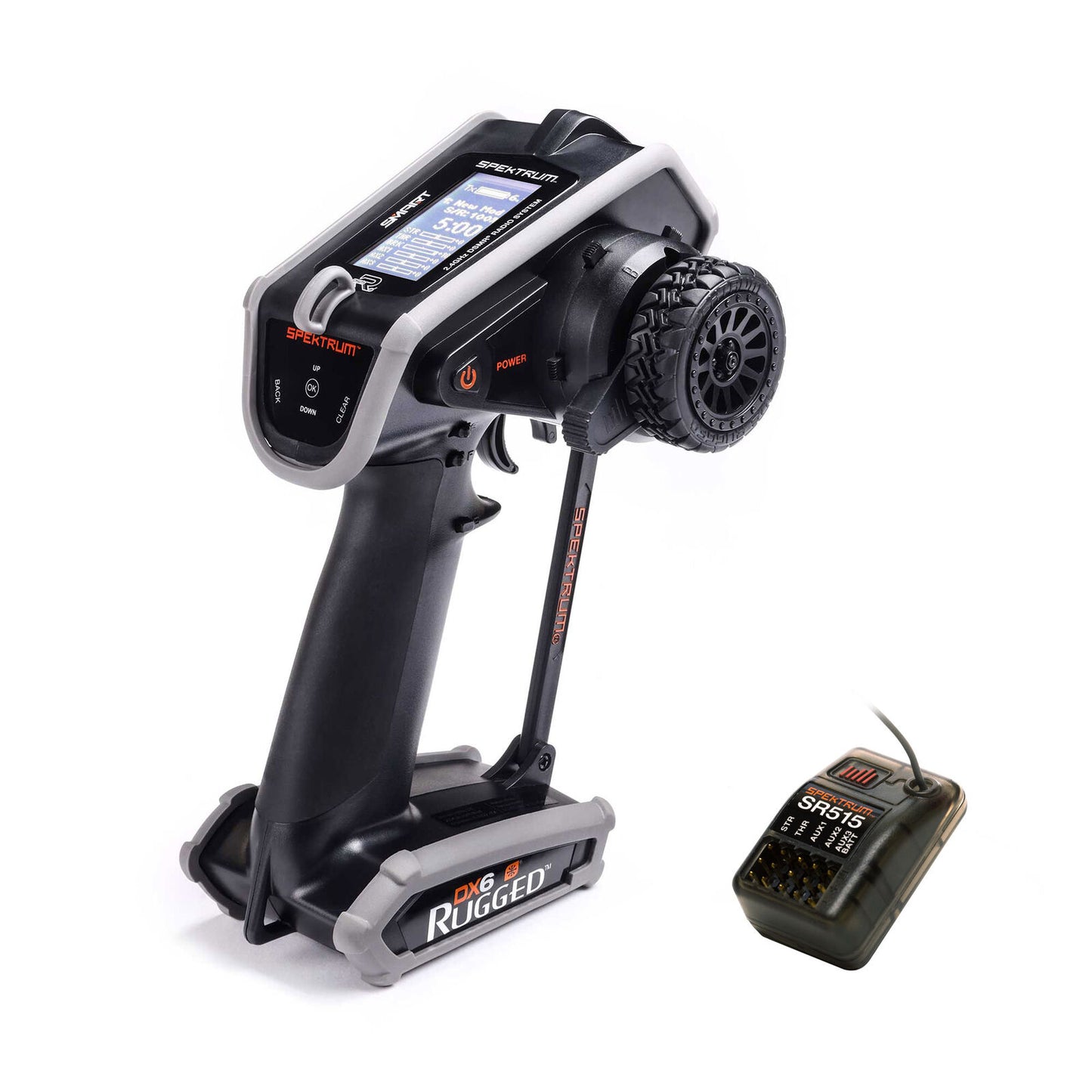 SPM6215 DX6 Rugged 6-Channel DSMR Transmitter with SR515 Receiver (Black)
