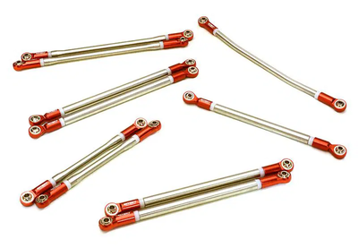 INTC27136RED Stainless Steel Linkage Set w/ Alloy Rod Ends 1/10