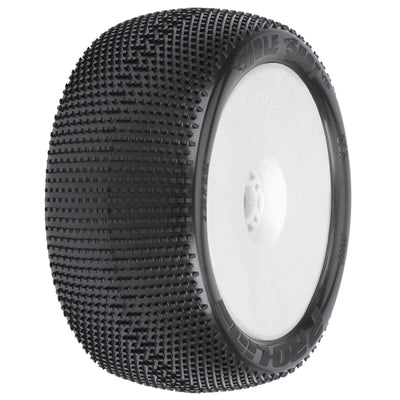 PRO9033233 1/8 Hole Shot S3 F/R 4.0" Tires Mounted 17mm Wht Zero Offst Whls (2)