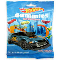 HWGPB4-48 HotWheels Gummies 3.5oz(100G) Peg Gummy Bags