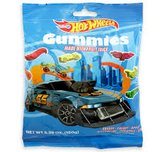 HWGPB4-48 HotWheels Gummies 3.5oz(100G) Peg Gummy Bags
