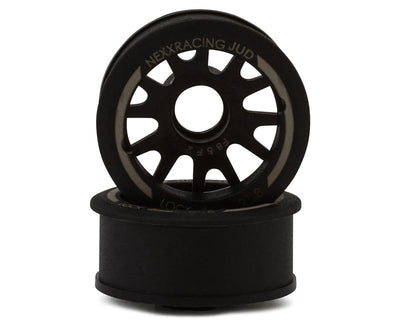 NX-USA-EVO-F+2 NEXX Racing Mini-Z RWD "JUD" EVO Front Threaded Side-Wall Carbon Fiber Rims (2mm Offset) (Black) (2)