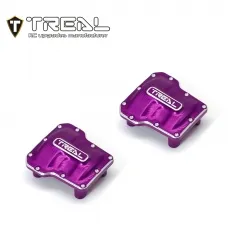 X003KUW3DP TREAL Aluminum 7075 Axle Diff Covers (2P) CNC Machined Upgrades for 1/18 TRX4M-Purple