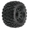 PRO1012710 1/8 Badlands F/R 3.8" MT Tires Mounted 17mm Black Raid (2)