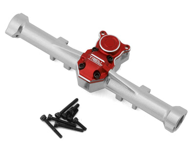 TLHTSCX24-05 SCX24 Treal SCX24 Rear Axle Housings Aluminum 7075 Diff Housing for Axial SCX24 Deadbolt C10 Jeep Betty Gladiator-Silver/Red