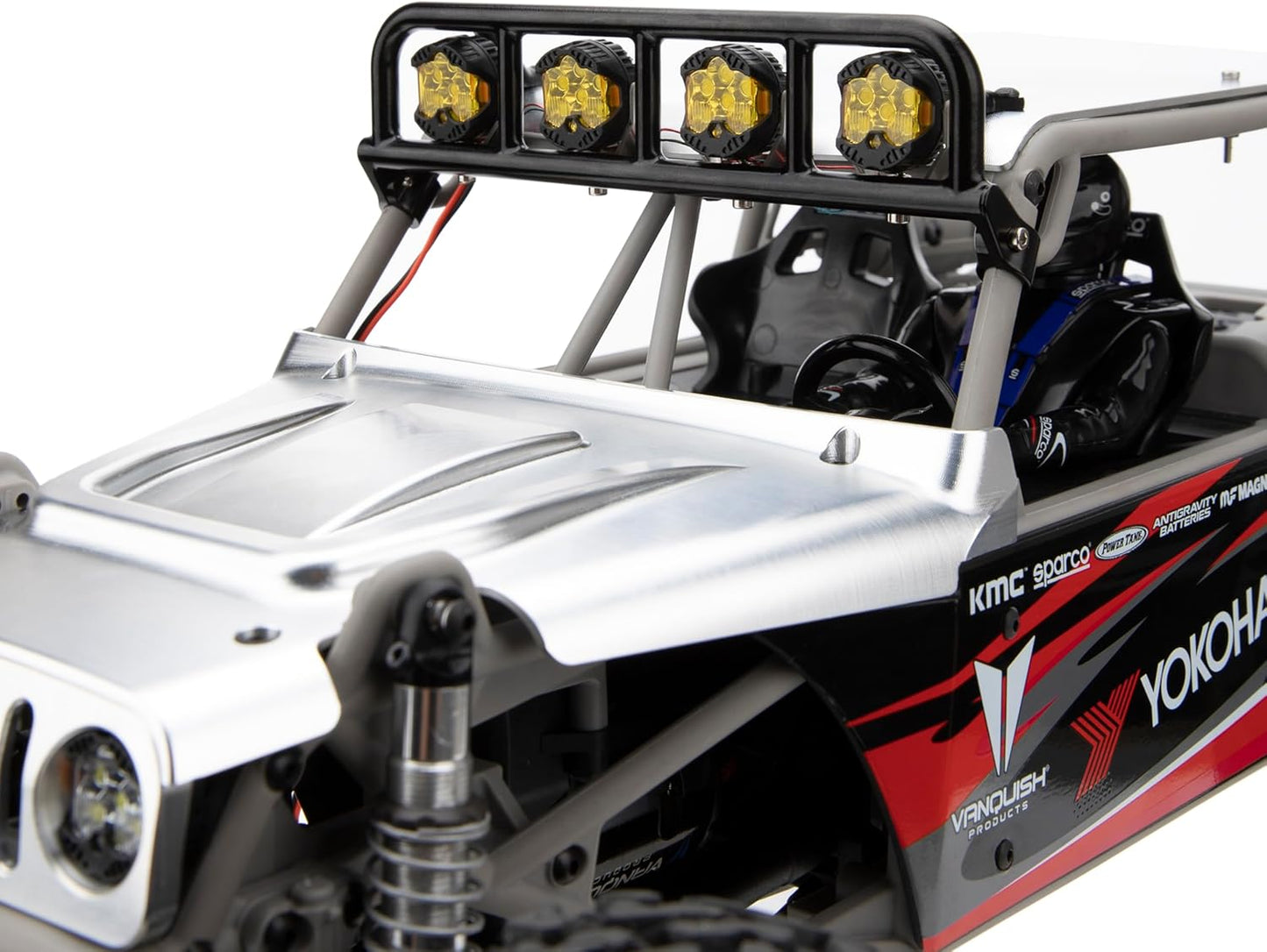 MEUS Racing RC LED Round Roof Light & High Mounted Tail Light For 1/10 Vanquish H10 Optic