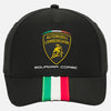 400023320001 Automobili Lamborghini Squadra Corse Tri-Color Italian Flag Hat - Black