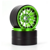 X0037PGK55 Treal Aluminium 2.2 Beadlock Wheels Rims(2)pcs Fit RC Crawler Mud Truck 2.2 Tires for Ryft Wraith RR10 -Type A-Green