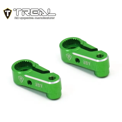 X003QXIX2L TREAL Aluminum 7075 Servo Horn 25T Steering Servo Arm (2pcs) for 1/18 TRX4M-Green