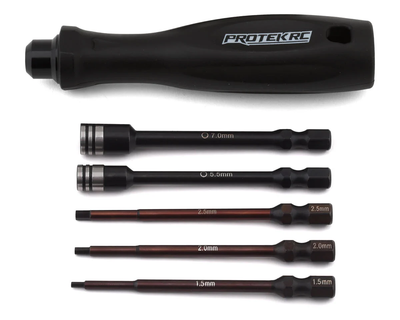 PTK8462 "TruTorque" 5-Piece 1/4" Drive Hex & Nut Driver Set (1.5, 2.0, 2.5mm Hex & 5.5, 7mm Nut Driver)