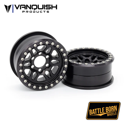 VPS08190 Vanquish Products Battle Born Kilo 1.9" Beadlock Crawler Wheels (Black) (2)