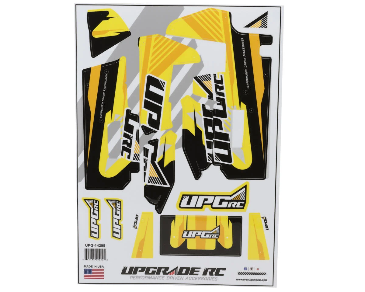 UPG-14299 UpGrade RC "Vector" Graphic Set for Losi® 22S™ Sprint Car (Yellow)