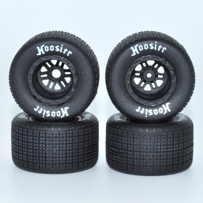 1RC5539 FR/RR Tires & Black WHeels, 1/18 LM (4)