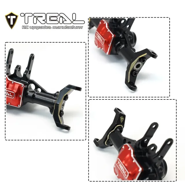 X003QSBGGB TREAL Brass Front C Hubs Caster Blocks 5.2g/pc (2P) L&R Heavy Weight Upgrades for 1/18 TRX4M Defender Bronco
