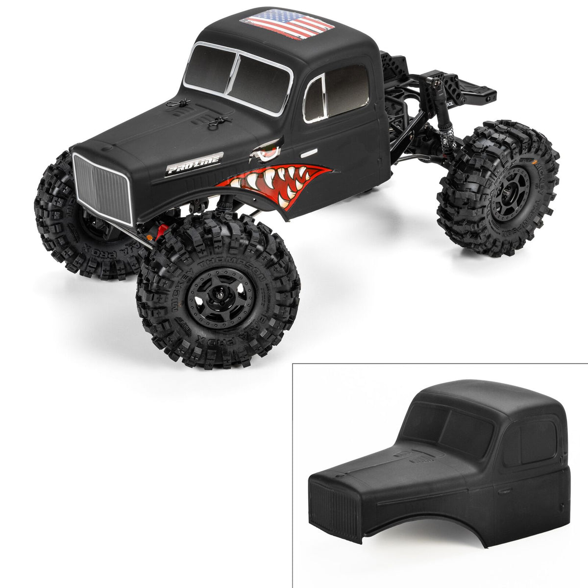 PRO360623 Pro-Line Racing 1/10 Limited Edition Pre-Cut/Pre-Painted Comp Wagon Cab-Only Body, Matte Black