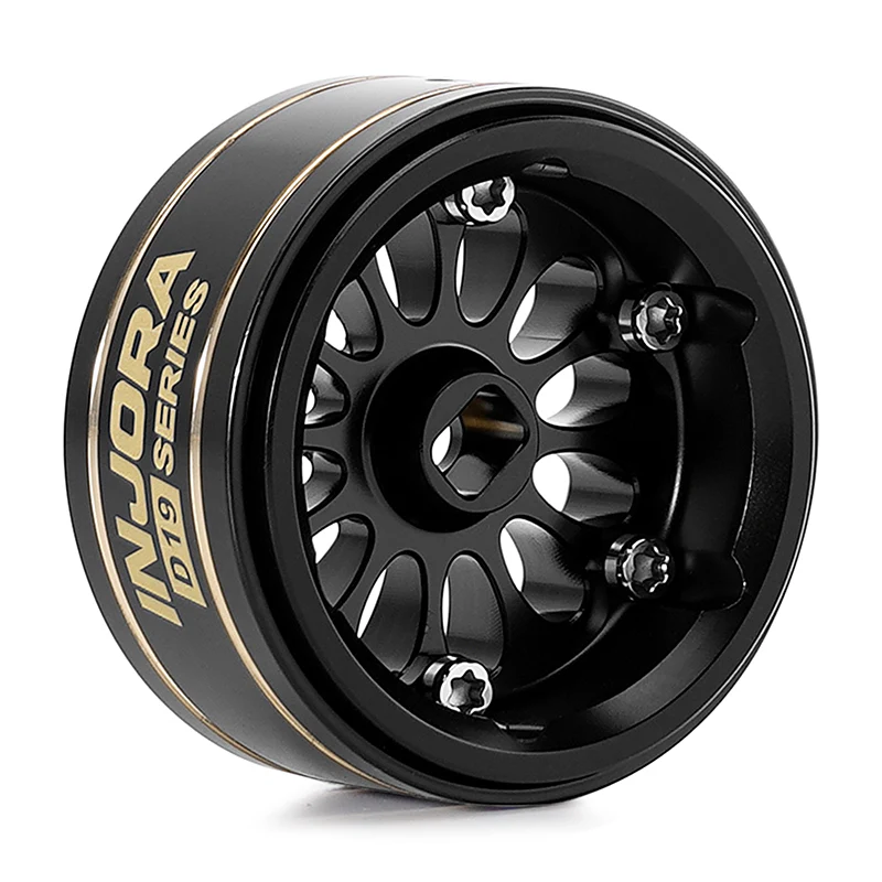 W7005BB-19 INJORA 0.7" D19 Ripple Black Brass Wheels for 1/30 SCX30
