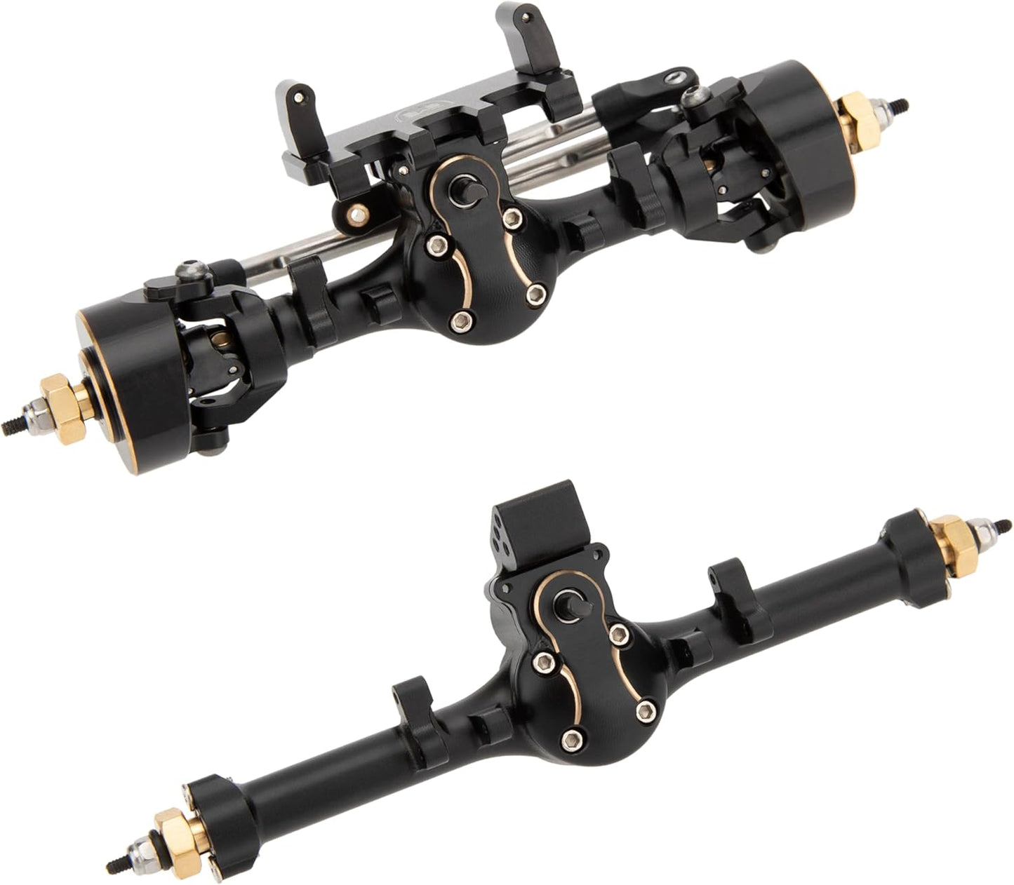 MEUS RACING 5mm Isokinetic V2 SCX24 Axles with 3-Section CVD for Axial 1/24 SCX24 RC Crawler (Black)